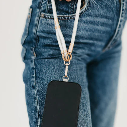 Metallic Phone Holder Crossbody Strap